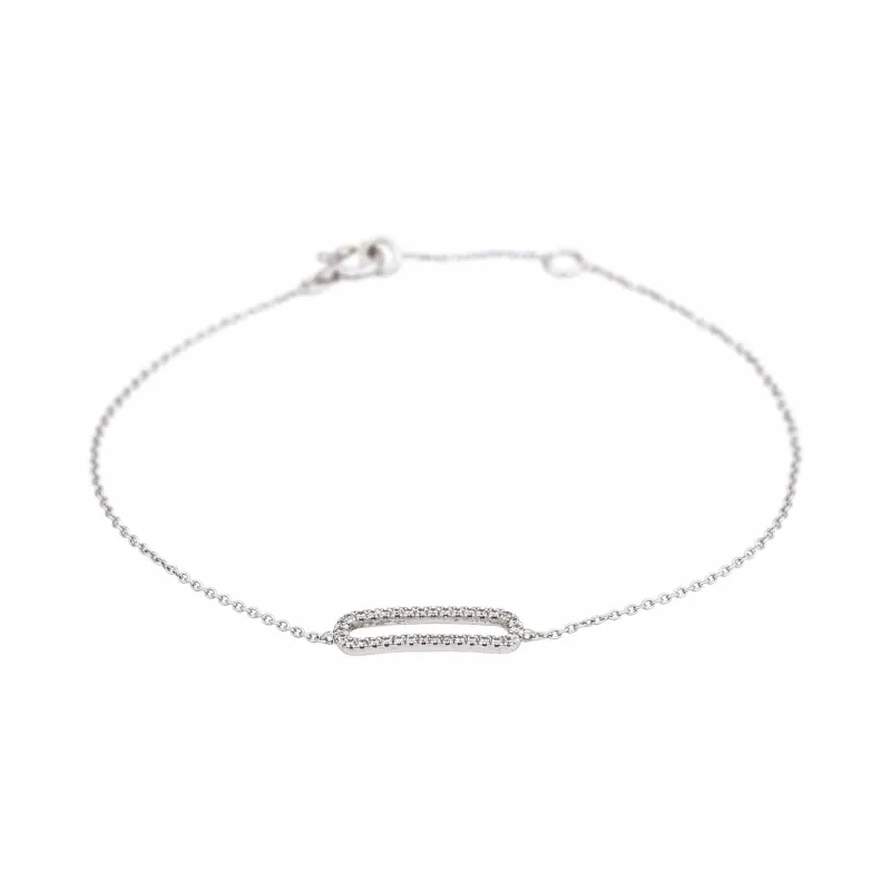 Bracelet en or blanc 18 carats serti de diamants sold by 58 Facettes