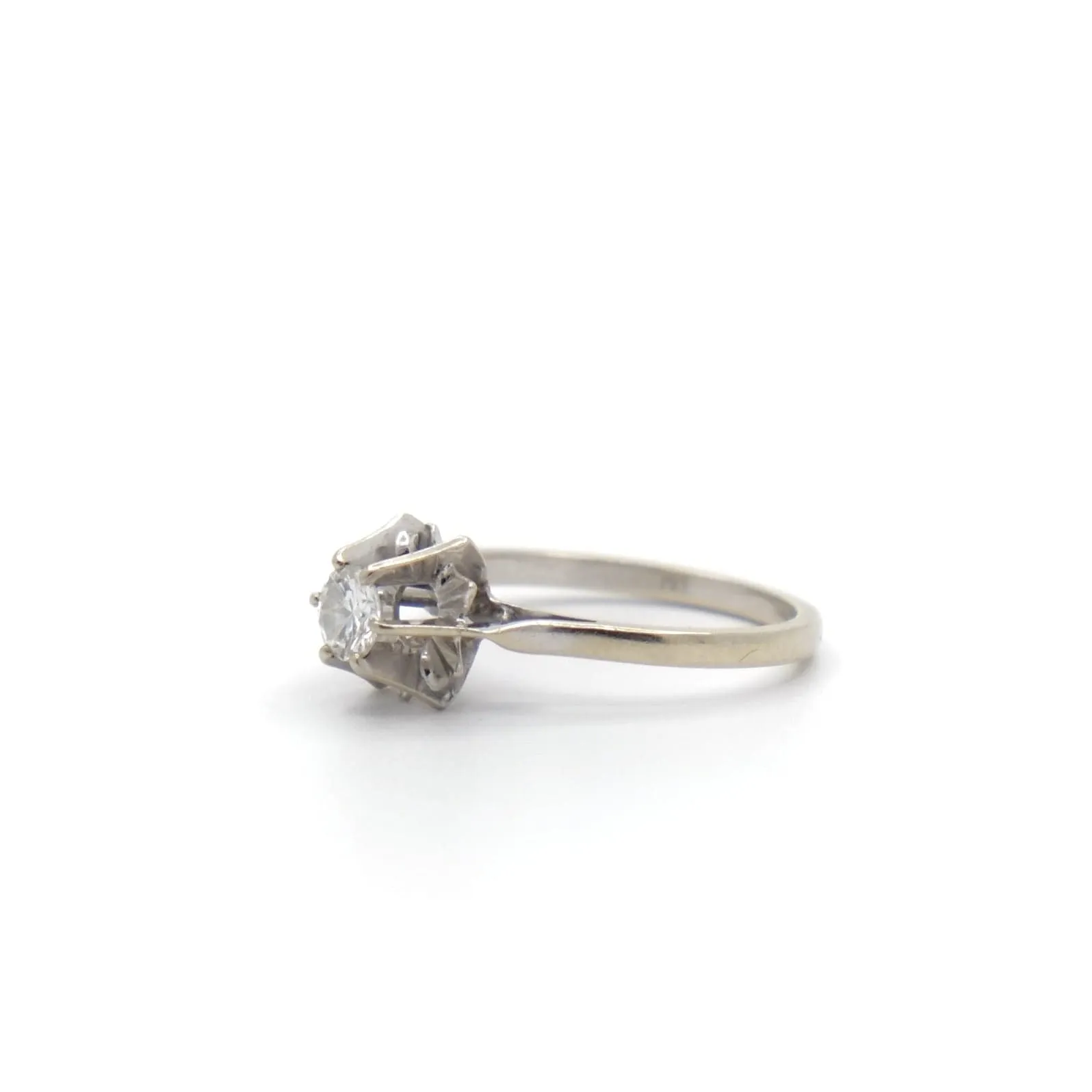 Bague solitaire en or gris rosé 18k et diamant 0,35 ct sold by 58 Facettes product image thumbnail 3