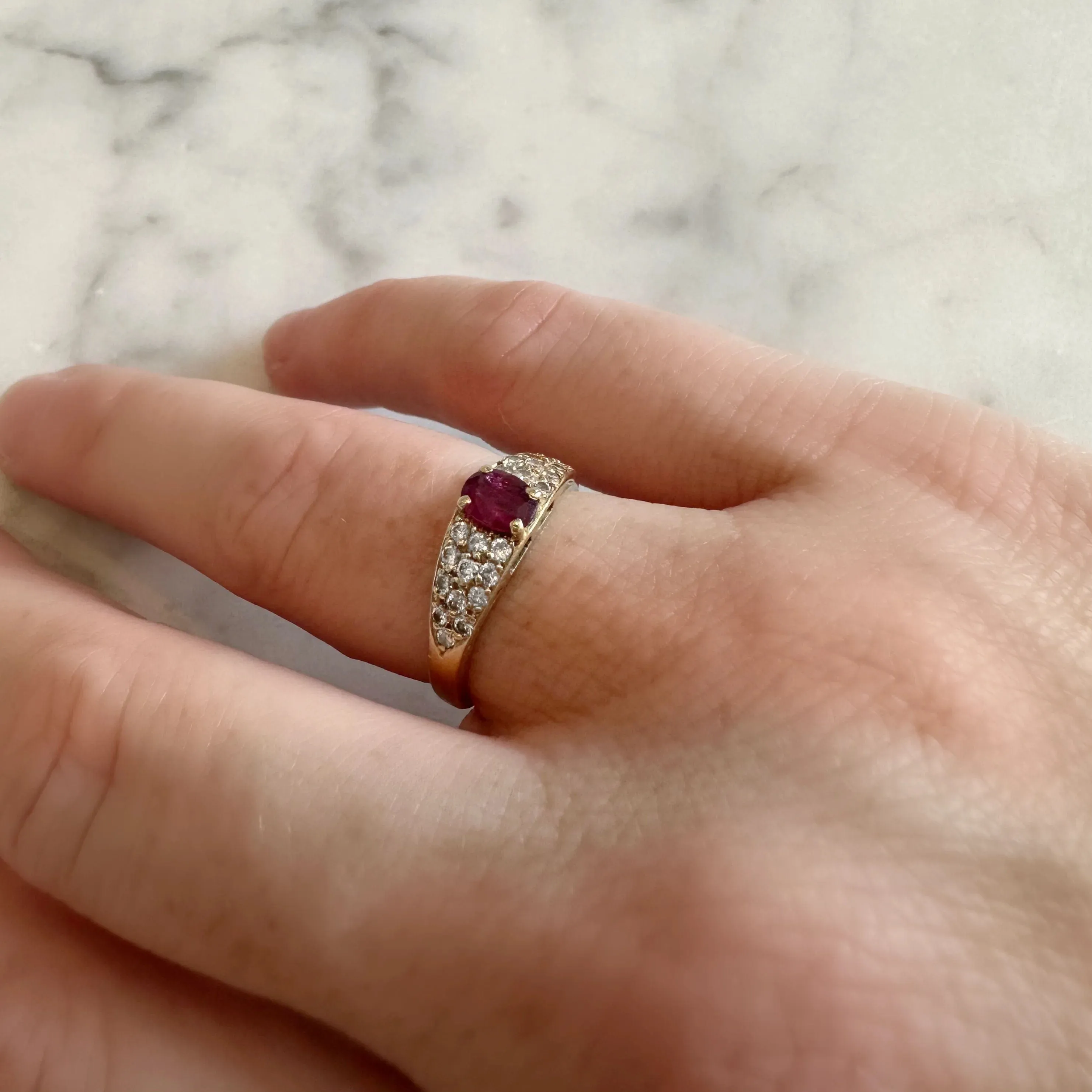 Bague Or jaune Rubis Diamants sold by 58 Facettes product image thumbnail 2