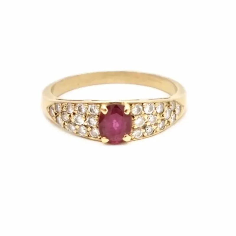 Bague Or jaune Rubis Diamants sold by 58 Facettes