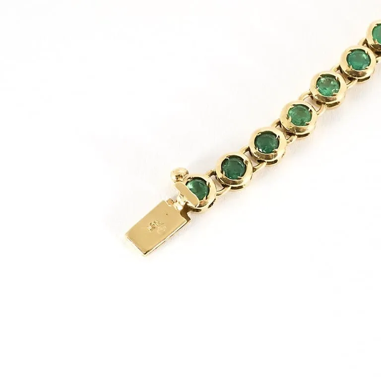 Bracelet ligne en or jaune et émeraudes sold by 58 Facettes product image thumbnail 4