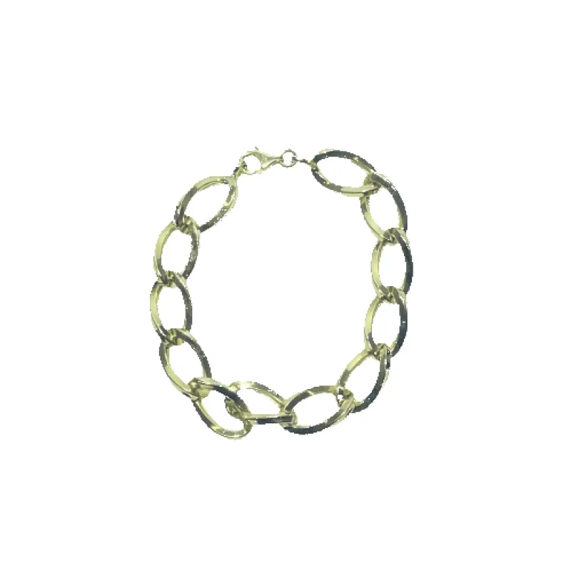 Bracelet maille ovale large en or jaune 14 carats 7,80 g sold by 58 Facettes