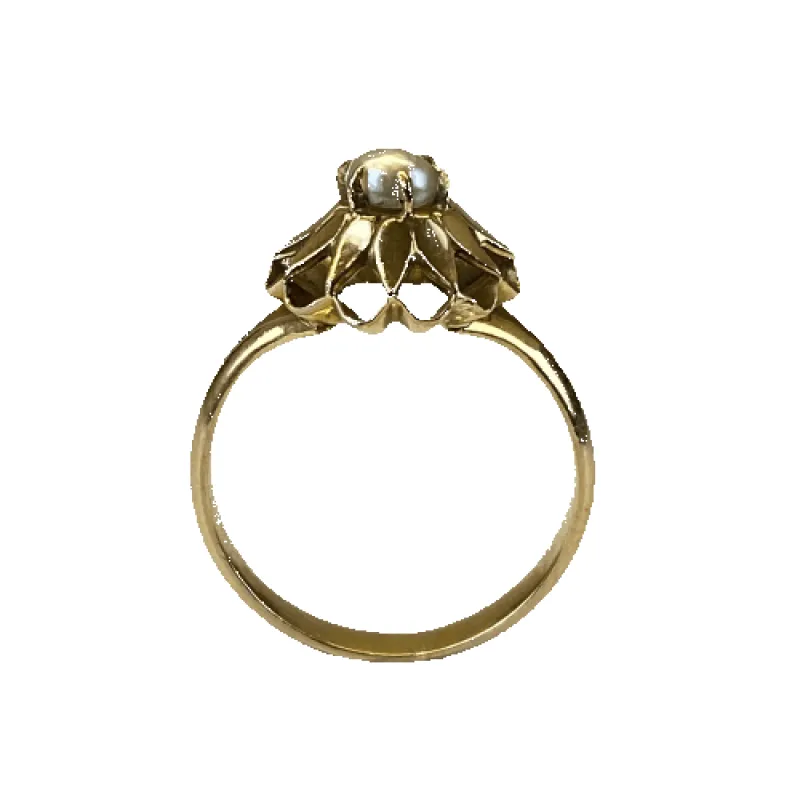 Bague fleur en or jaune 18K 3,08 g made by 58 Facettes