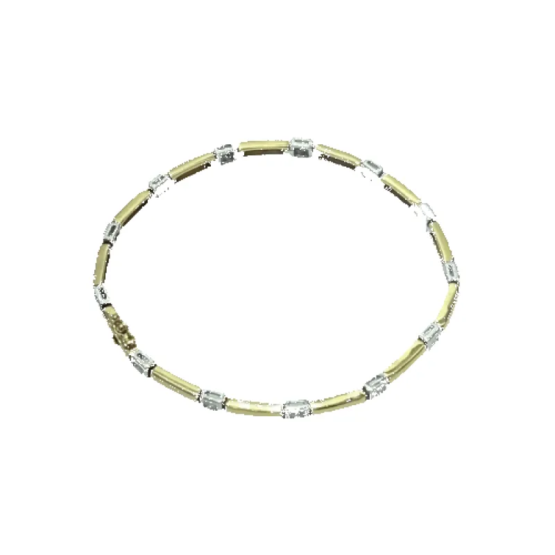 Bracelet bicolore en or 18K serti de 13 diamants 0,52 ct made by 58 Facettes