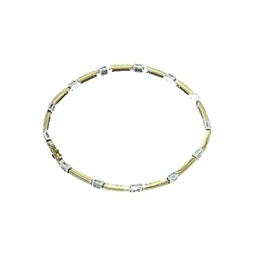 Bracelet bicolore en or 18K serti de 13 diamants 0,52 ct sold by 58 Facettes