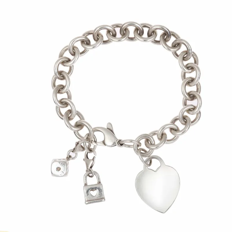 Tiffany & Co. Return to Tiffany - Bracelet gourmette cœur en argent 925 made by 58 Facettes