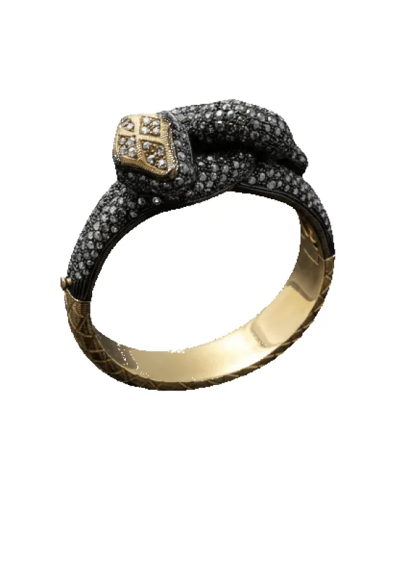 Bracelet serpent - Fin XIXe en or rose, argent et diamants made by 58 Facettes