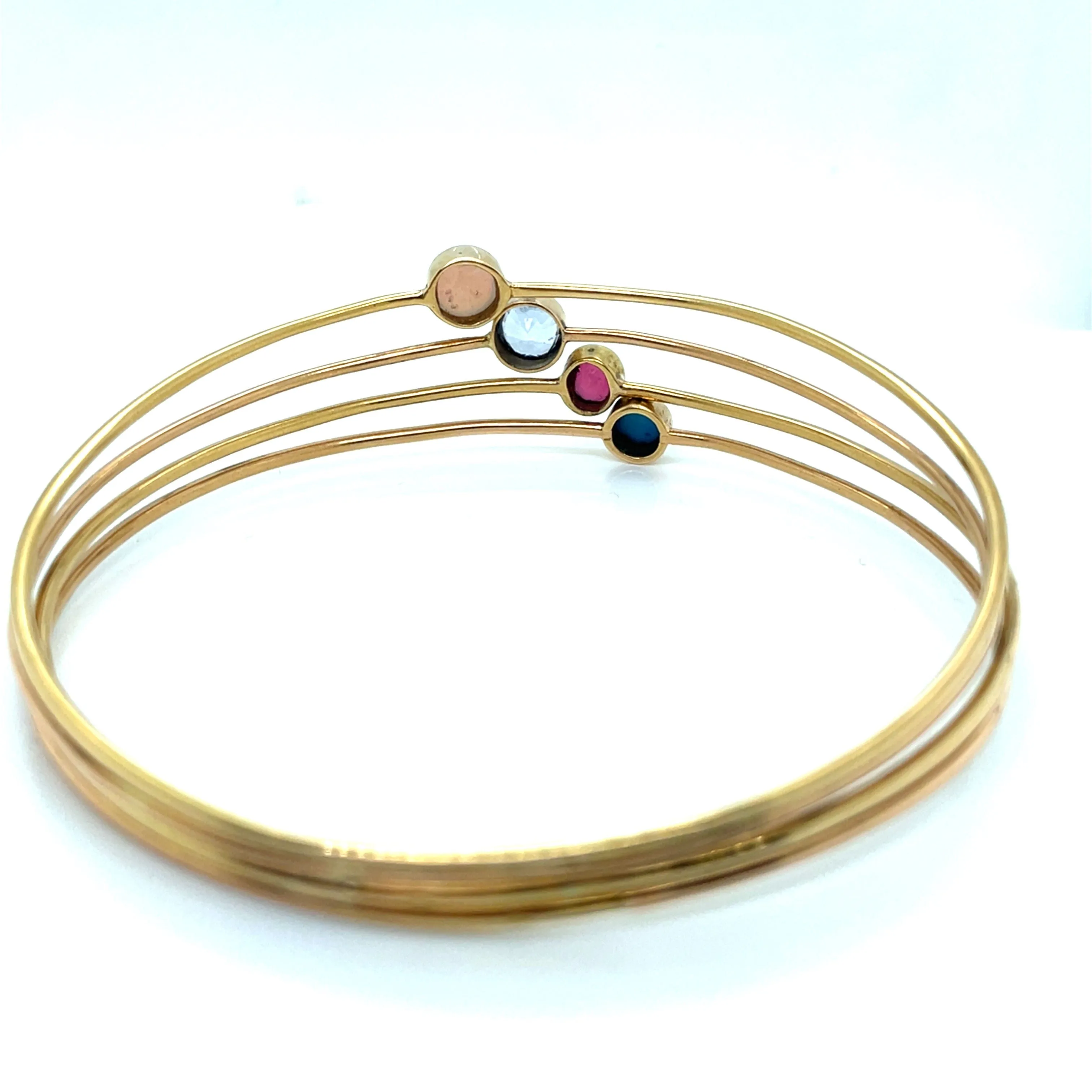 Bracelet ancien à 4 joncs en or jaune 18 ct et pierres sold by 58 Facettes product image thumbnail 4