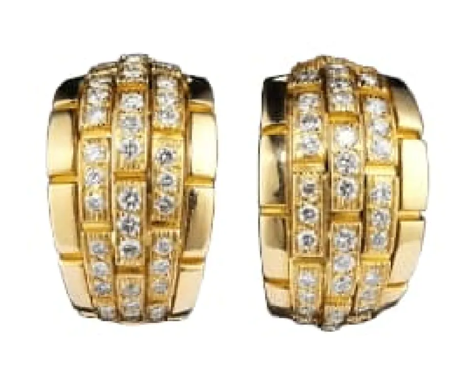 Boucles d'oreilles Panthère Cartier en or jaune et diamants made by 58 Facettes