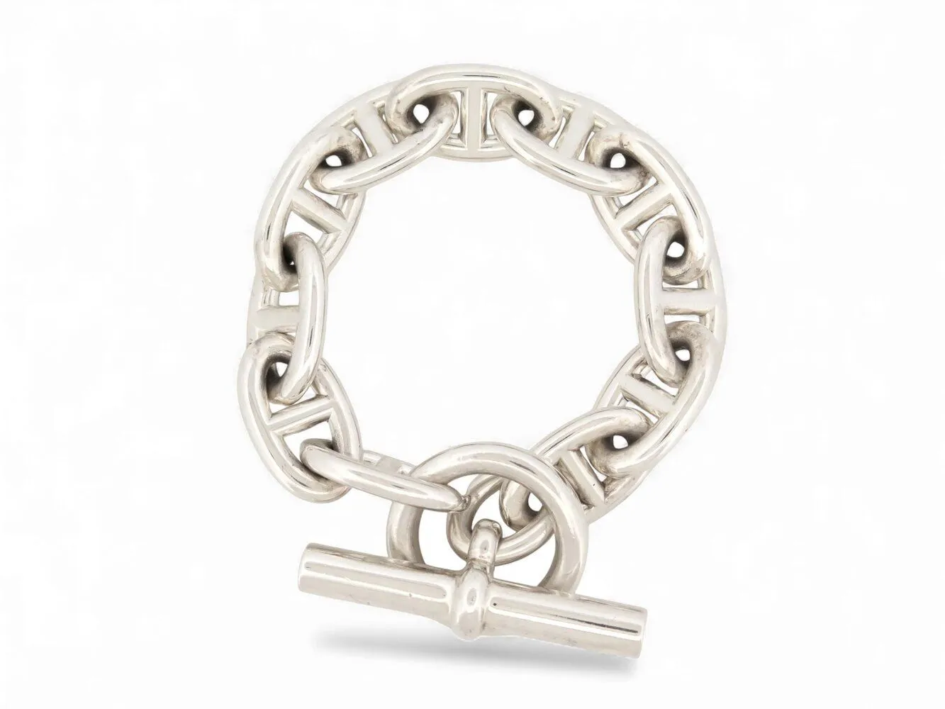 bracelet HERMES chaine d'ancre tgm 12 maillons 16.5 cm argent massif 925 sold by 58 Facettes