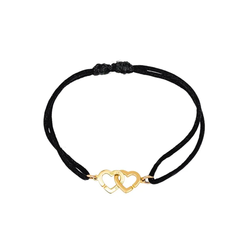 Dinh Van Bracelet Cordon Double Cœur Or jaune sold by 58 Facettes