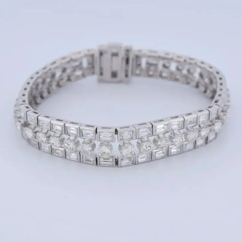 Bracelet vintage en platine 950 et diamants (18,50 ct) sold by 58 Facettes product image thumbnail 5