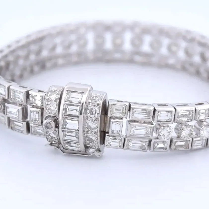 Bracelet vintage en platine 950 et diamants (18,50 ct) sold by 58 Facettes product image thumbnail 3
