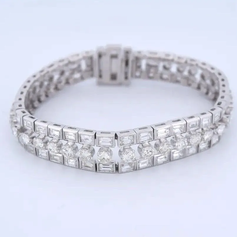Bracelet vintage en platine 950 et diamants (18,50 ct) sold by 58 Facettes product image thumbnail 4