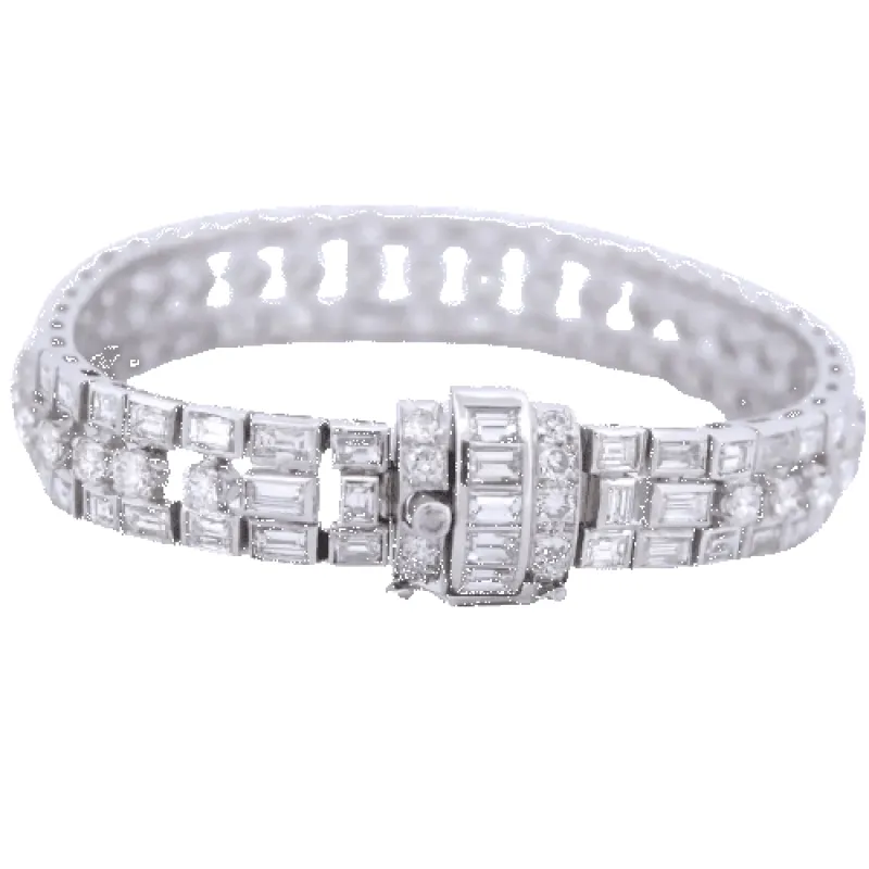 Bracelet vintage en platine 950 et diamants (18,50 ct) made by 58 Facettes