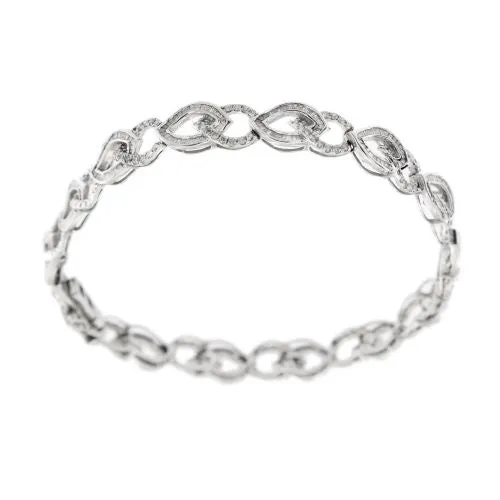 Bracelet motif navette en or blanc 18 ct et diamants sold by 58 Facettes product image thumbnail 3