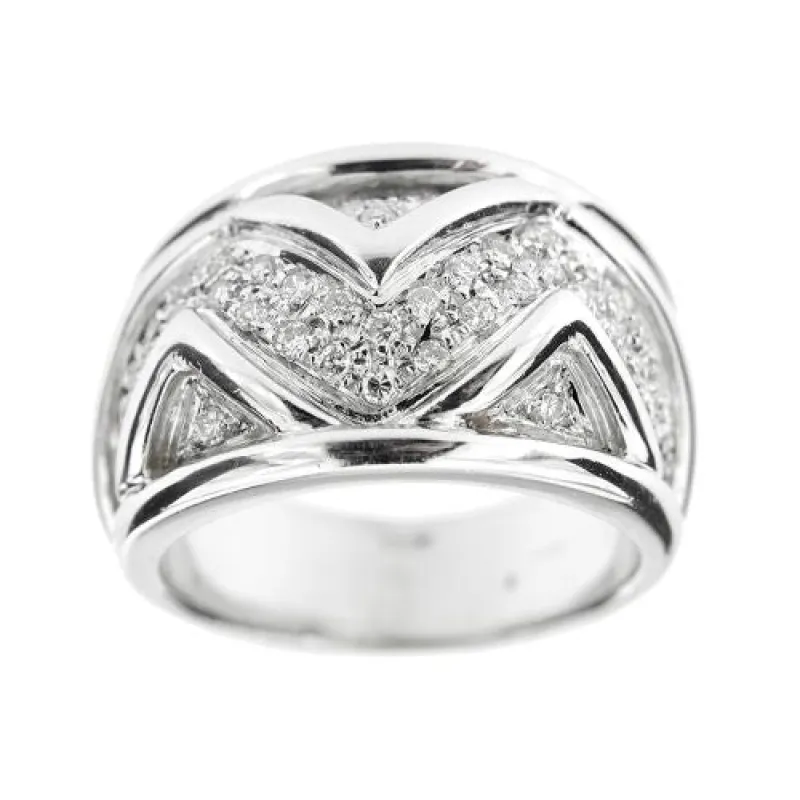 Bague bandeau en or blanc 18 ct avec diamants made by 58 Facettes