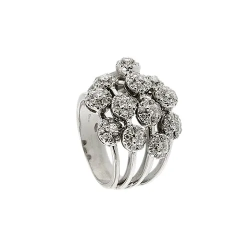 Bague bouquet - Bague bandeau en or blanc 18 ct et diamants sold by 58 Facettes product image thumbnail 3