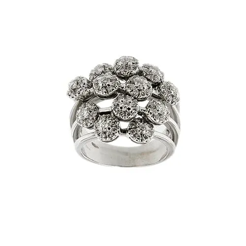 Bague bouquet - Bague bandeau en or blanc 18 ct et diamants sold by 58 Facettes
