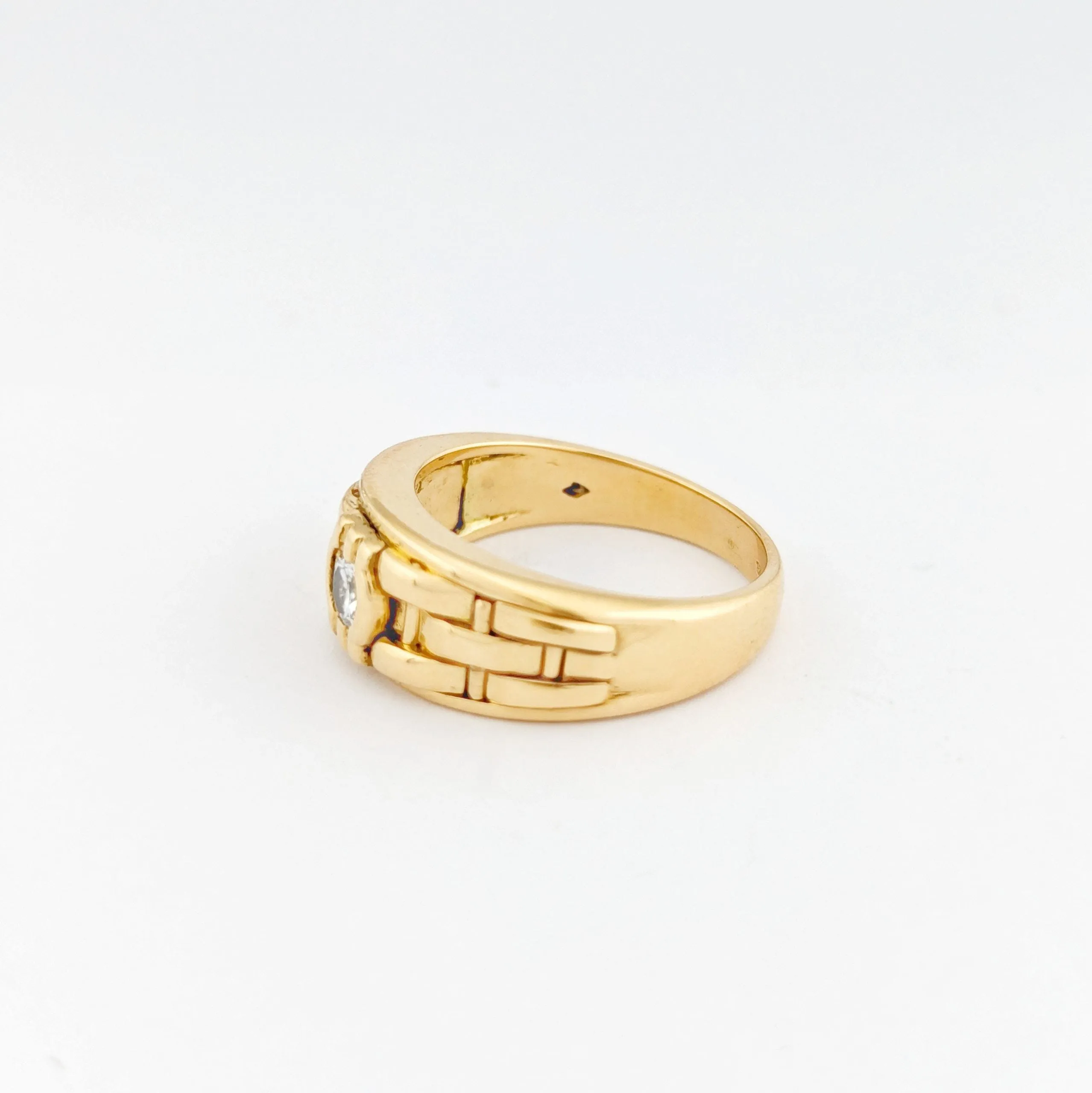 Bague bandeau en or jaune 18 carats avec diamant 0,10 ct sold by 58 Facettes product image thumbnail 5