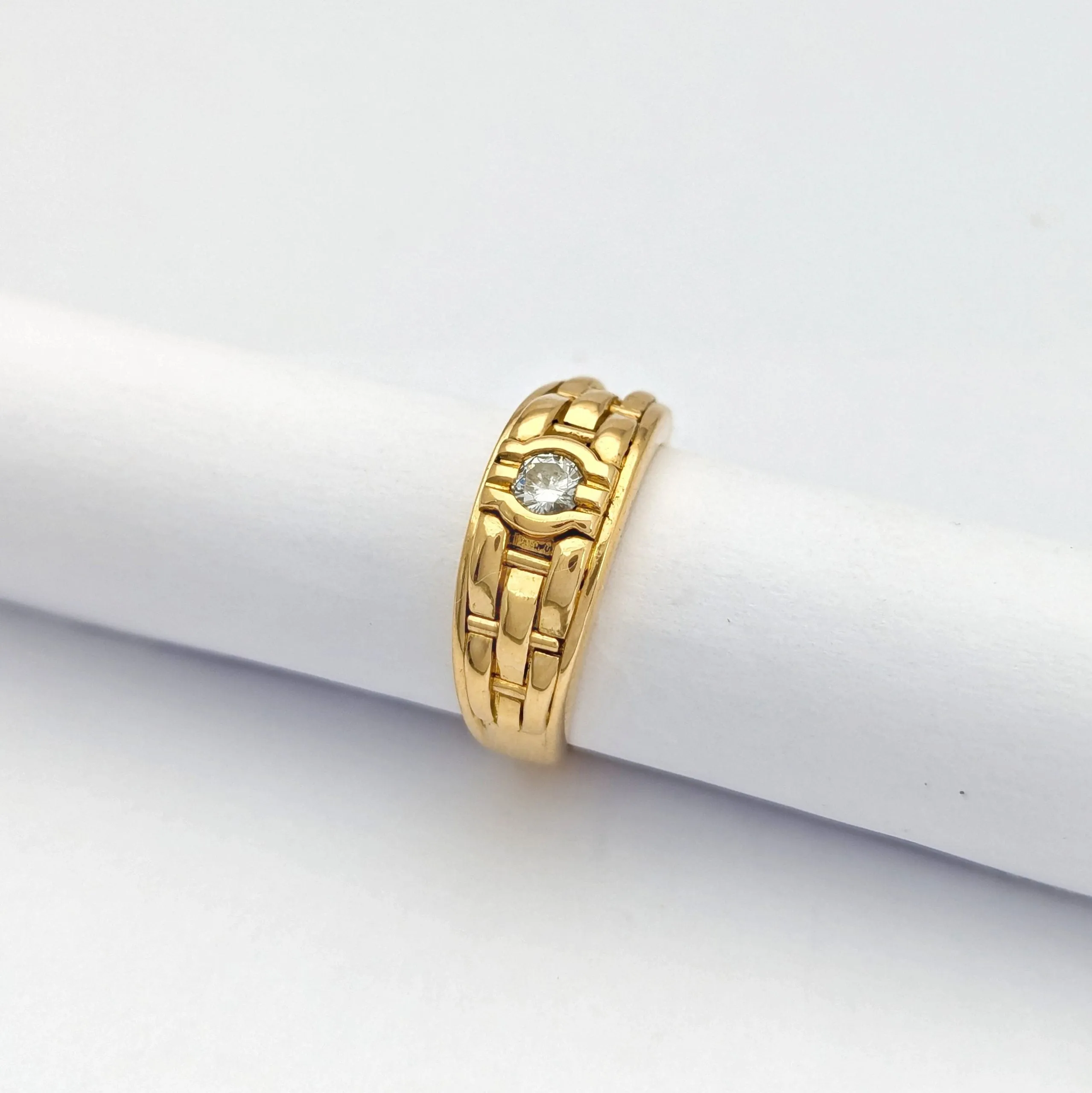 Bague bandeau en or jaune 18 carats avec diamant 0,10 ct sold by 58 Facettes product image thumbnail 4