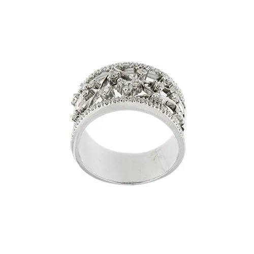 Bague bandeau ajourée en or blanc 18 ct et diamants sold by 58 Facettes product image thumbnail 5
