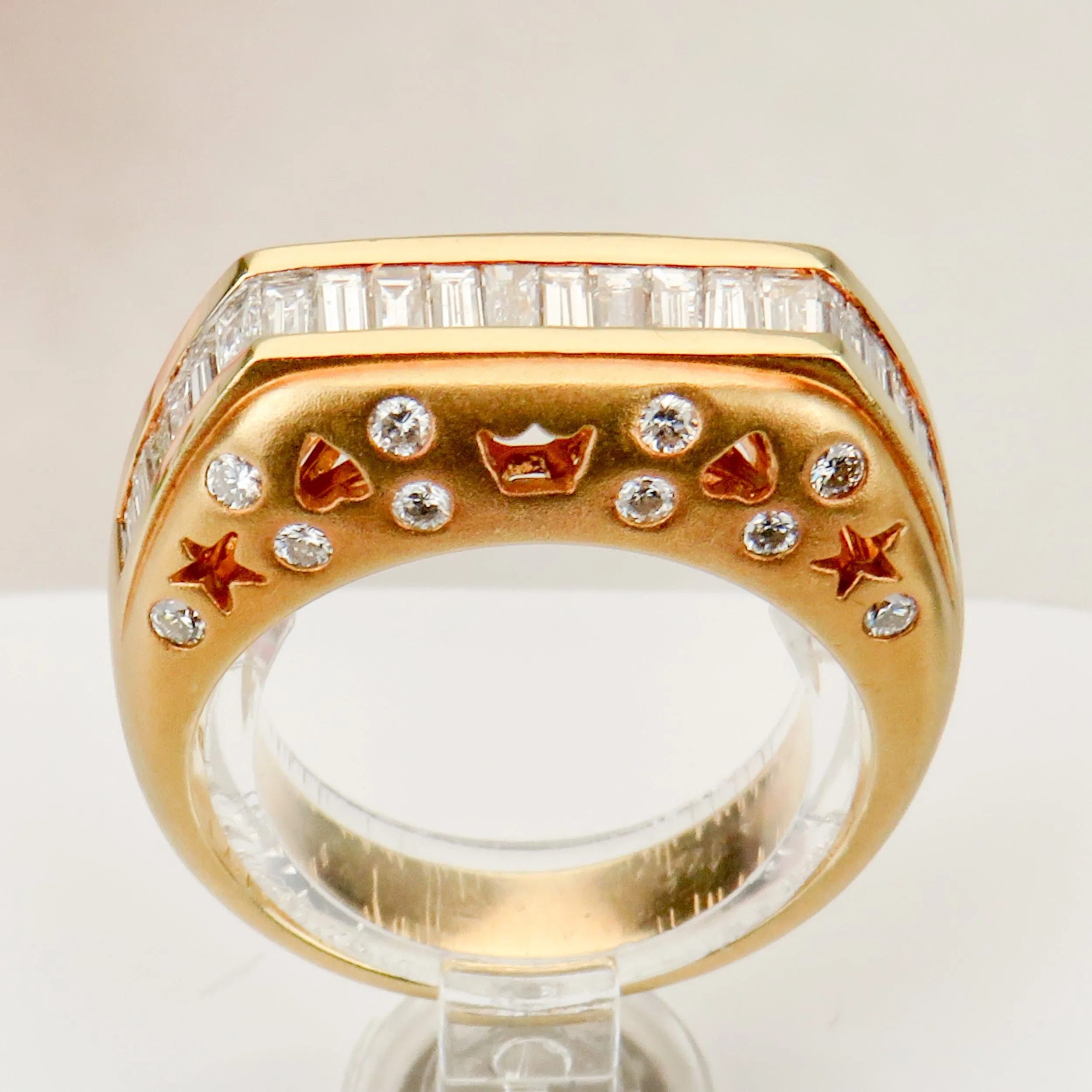 Bague en or jaune 750 avec diamants taille baguette et brillant sold by 58 Facettes product image thumbnail 5