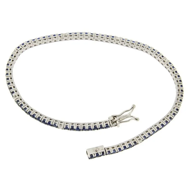 Guidetti - Bracelet tennis en or blanc avec saphirs et diamants sold by 58 Facettes product image thumbnail 2