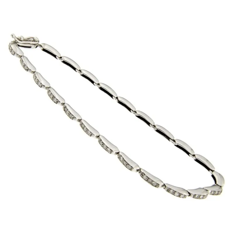 Guidetti - Bracelet tennis en or blanc avec diamants sold by 58 Facettes