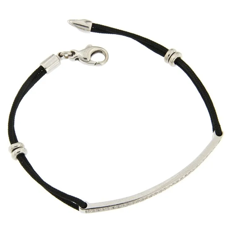 Guidetti - Bracelet en or blanc et diamants avec cordon noir sold by 58 Facettes product image thumbnail 2