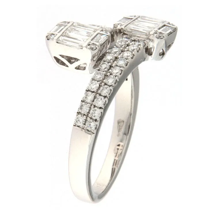 Bague contrariée en or blanc avec diamants sold by 58 Facettes product image thumbnail 2