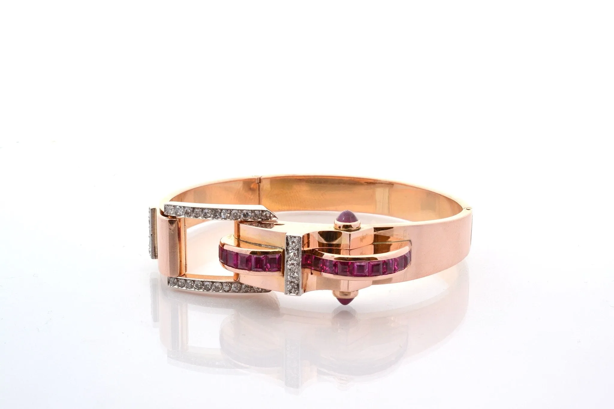 Bracelet tank rubis et diamants en or jaune 18k sold by 58 Facettes product image thumbnail 3