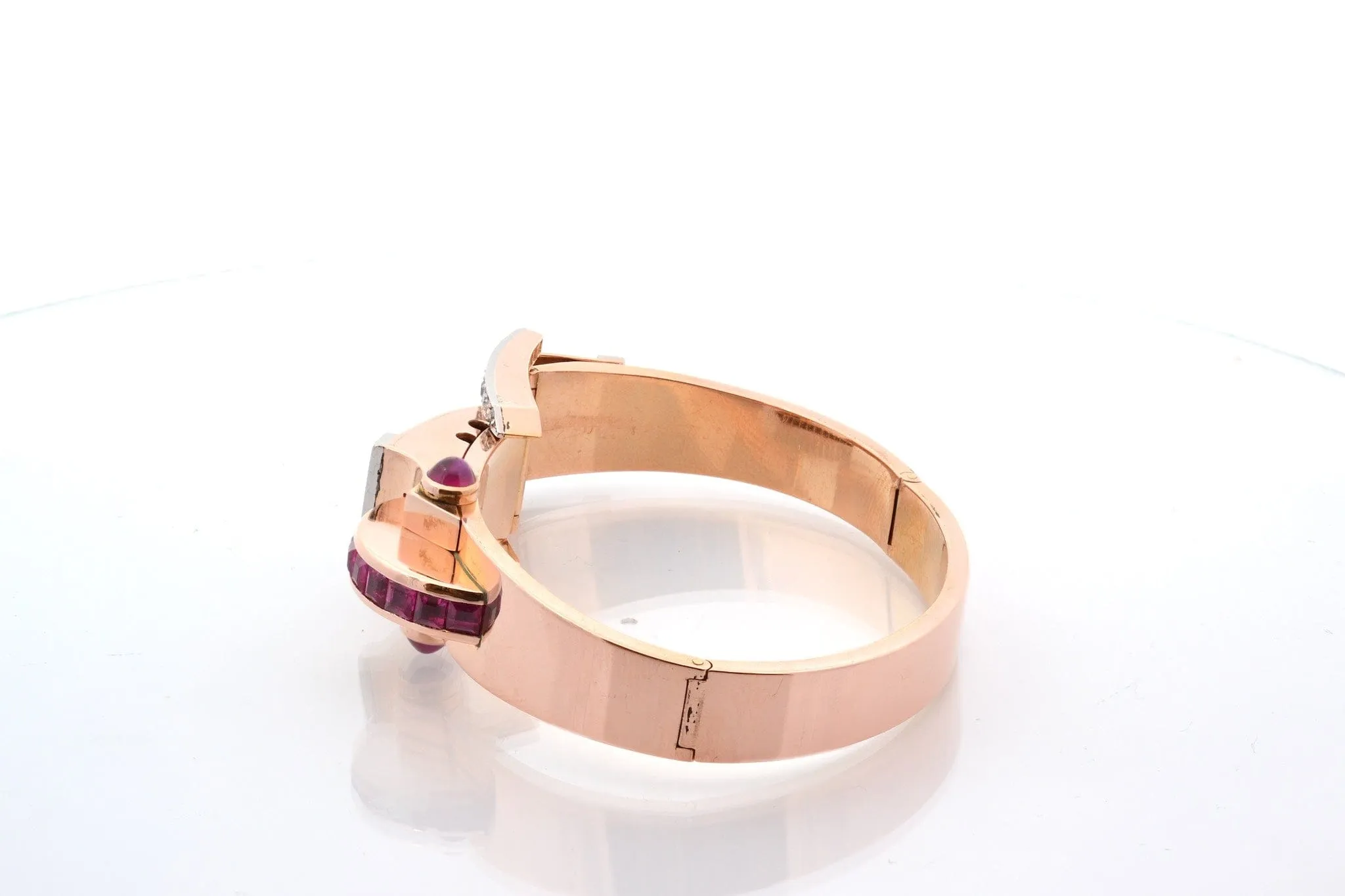 Bracelet tank rubis et diamants en or jaune 18k sold by 58 Facettes product image thumbnail 4