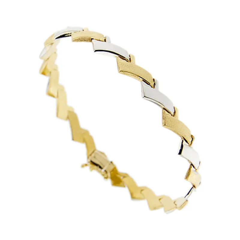 Bracelet à segments en or jaune et or blanc 18 ct sold by 58 Facettes