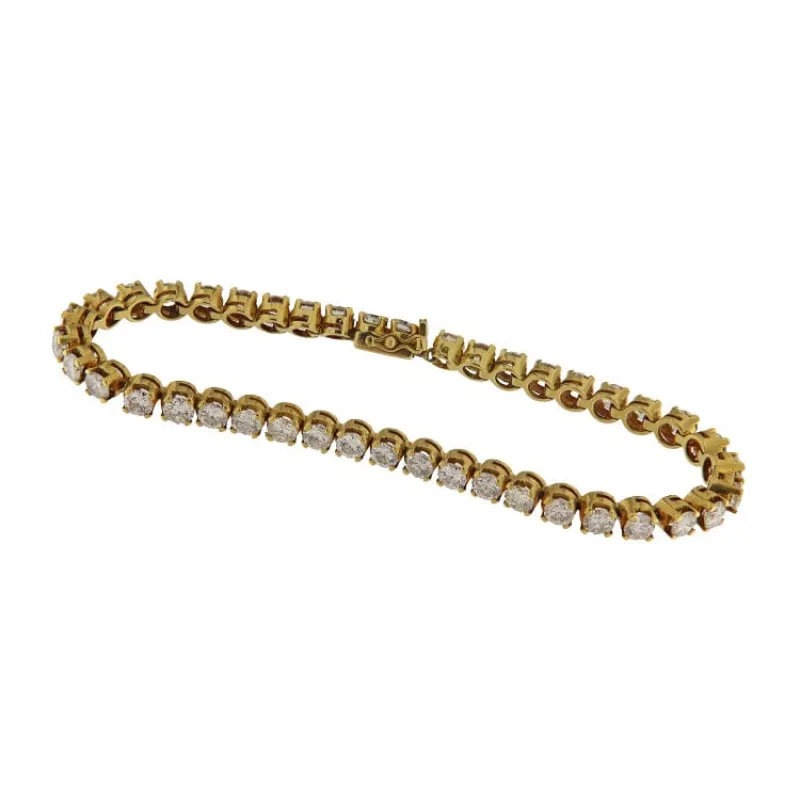 Bracelet tennis en or jaune avec diamants 7,14 ct made by 58 Facettes