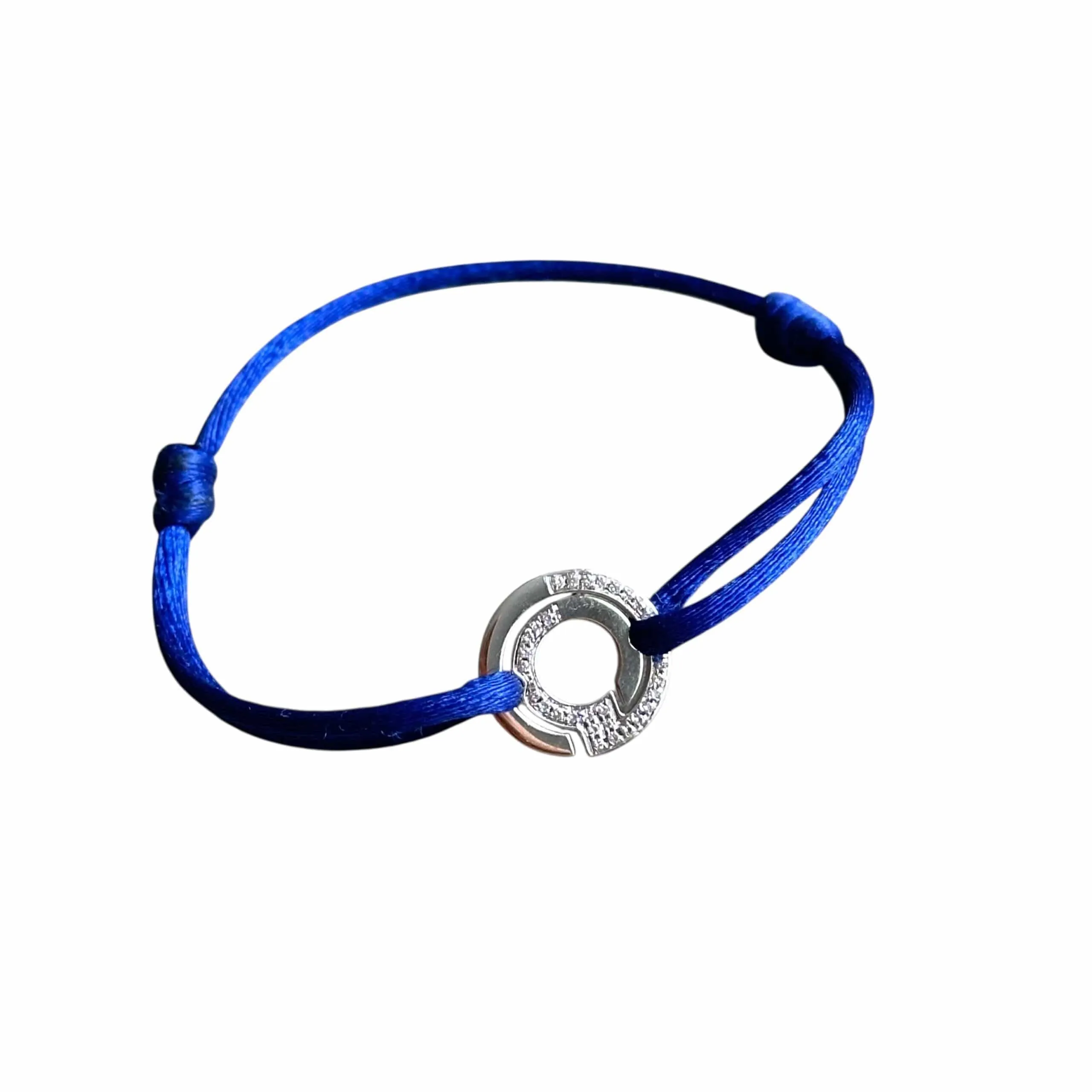 Dinh Van Seventies - Bracelet sur cordon en or blanc 18 carats et diamants sold by 58 Facettes product image thumbnail 2