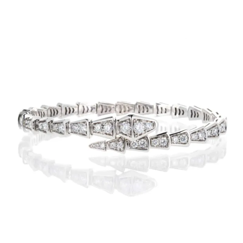 Bulgari Serpenti Viper - Bracelet en or blanc 18 K et diamants sold by 58 Facettes