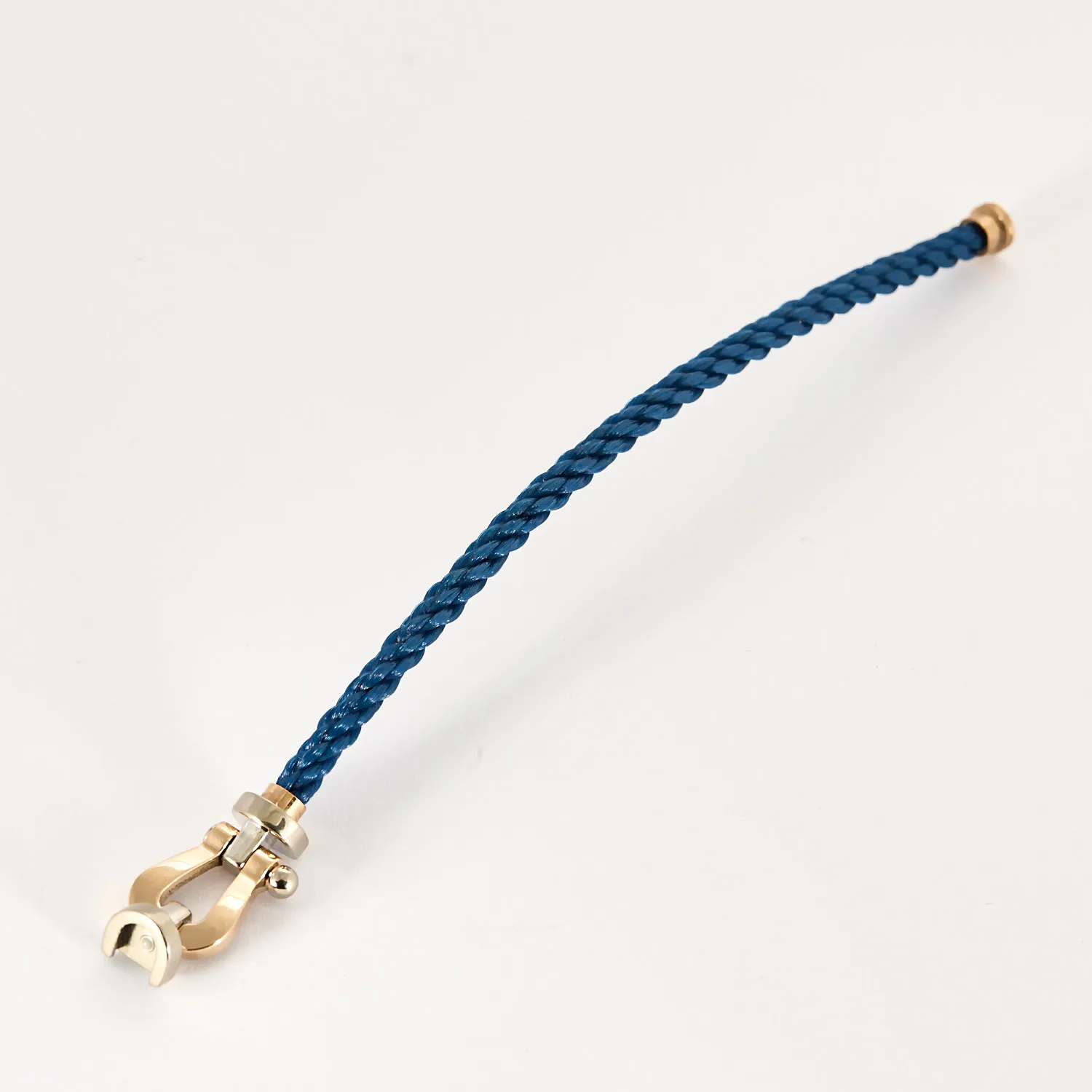 FRED - Force 10- Moyen Modèle - Bracelet câble en nylon tressé et manille en or gris et or rose sold by 58 Facettes product image thumbnail 4