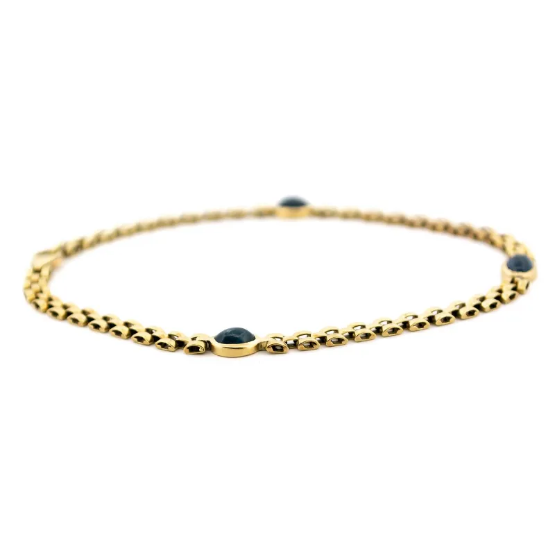 Bracelet station en or 14k avec saphirs sold by 58 Facettes