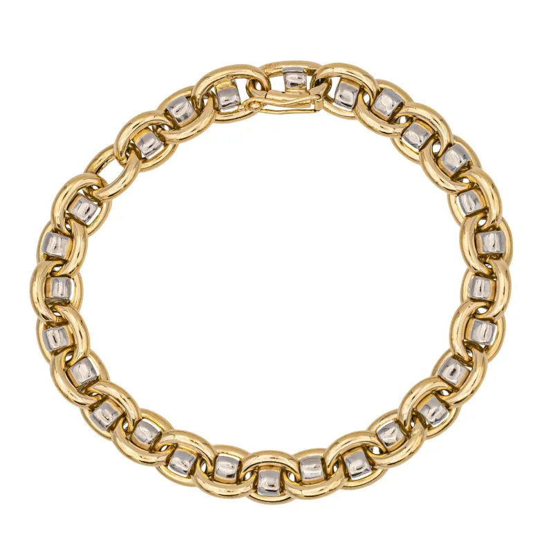 Bracelet maille souple en or jaune et or blanc 18 carats sold by 58 Facettes
