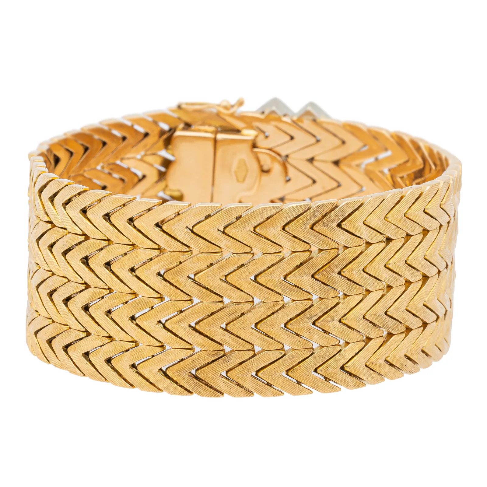 Bracelet manchette en or jaune 18 carats et or blanc, diamants sold by 58 Facettes product image thumbnail 5