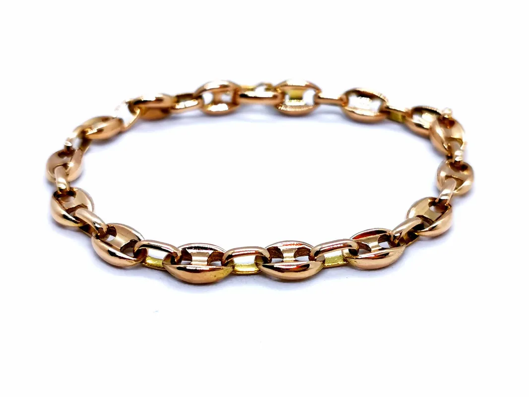 Bracelet maille grain de café en or jaune 18 carats made by 58 Facettes