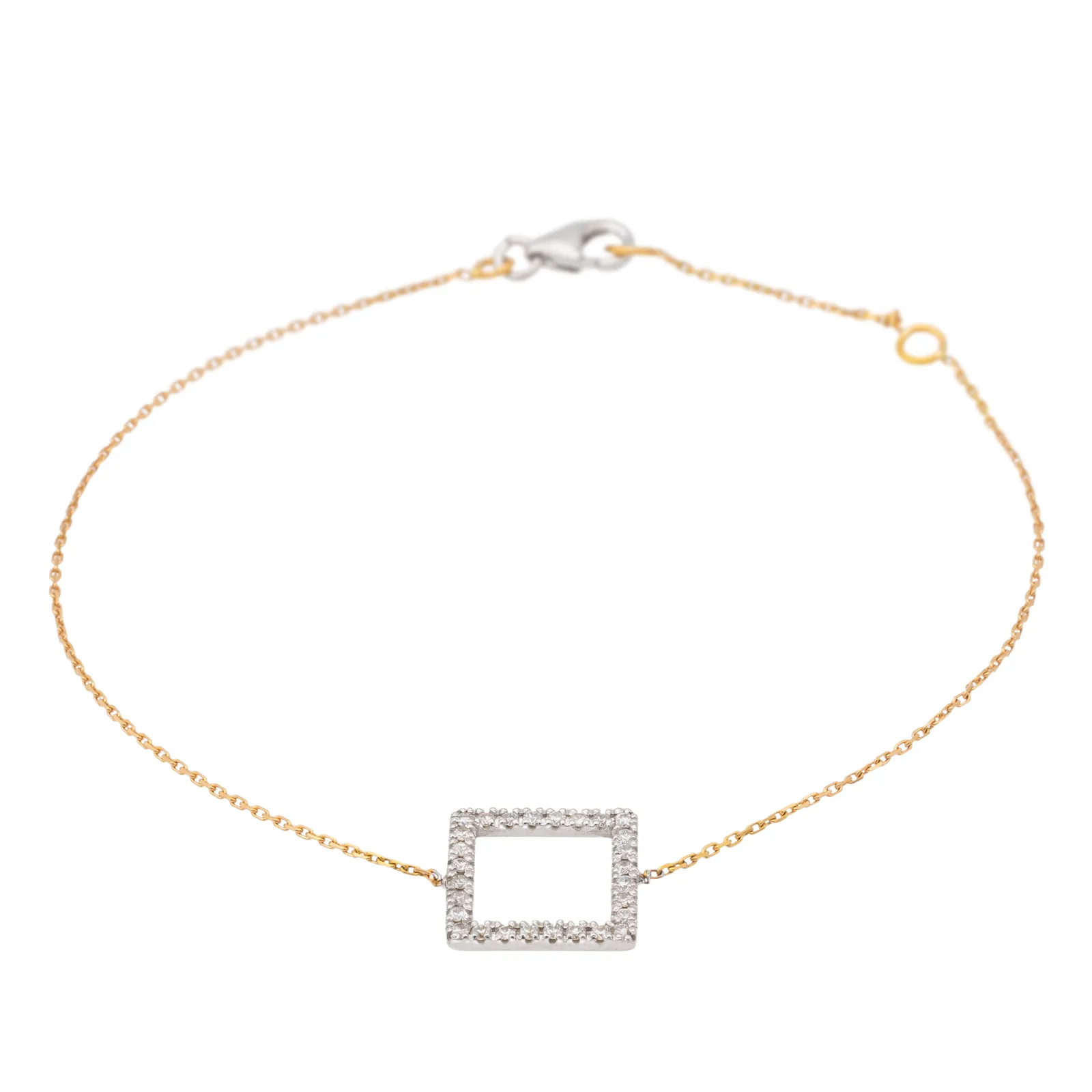 Bracelet graphique en or blanc et rose 18 carats avec diamants sold by 58 Facettes