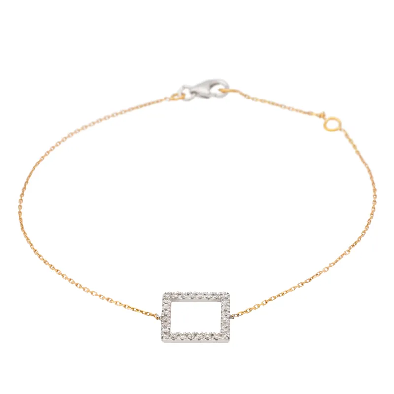 Bracelet graphique en or blanc et rose 18 carats avec diamants sold by 58 Facettes