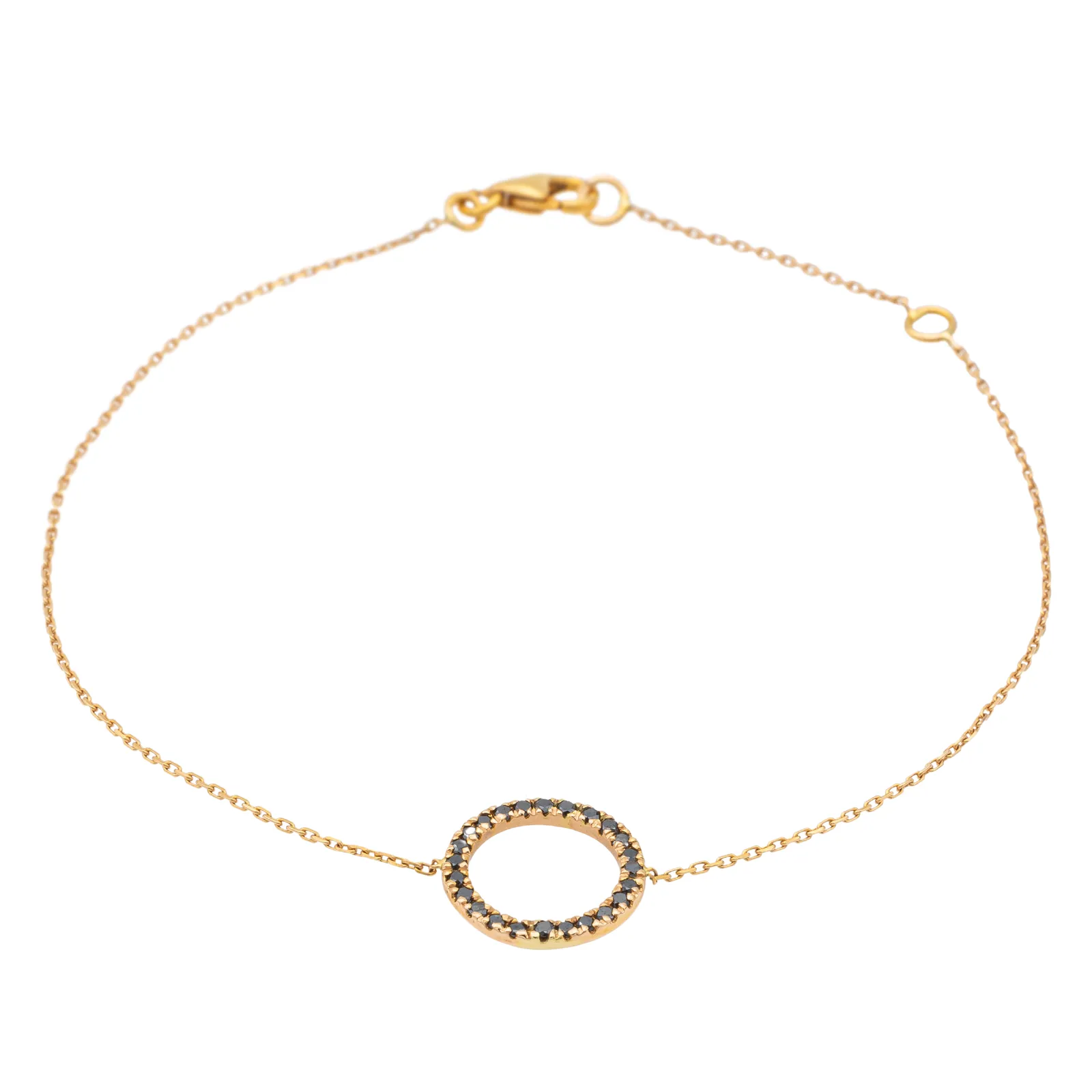 Bracelet graphique en or rose 18 carats et diamants noirs sold by 58 Facettes