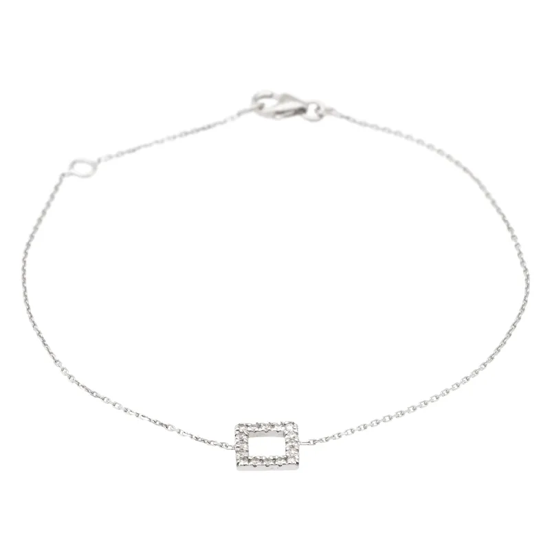 Bracelet graphique en or blanc 18 carats et diamants sold by 58 Facettes