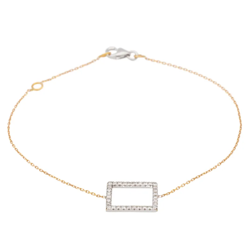 Bracelet graphique en or rose et or blanc 18 carats et diamants sold by 58 Facettes