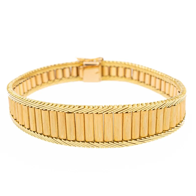 Bracelet manchette vintage en or jaune 18 carats made by 58 Facettes