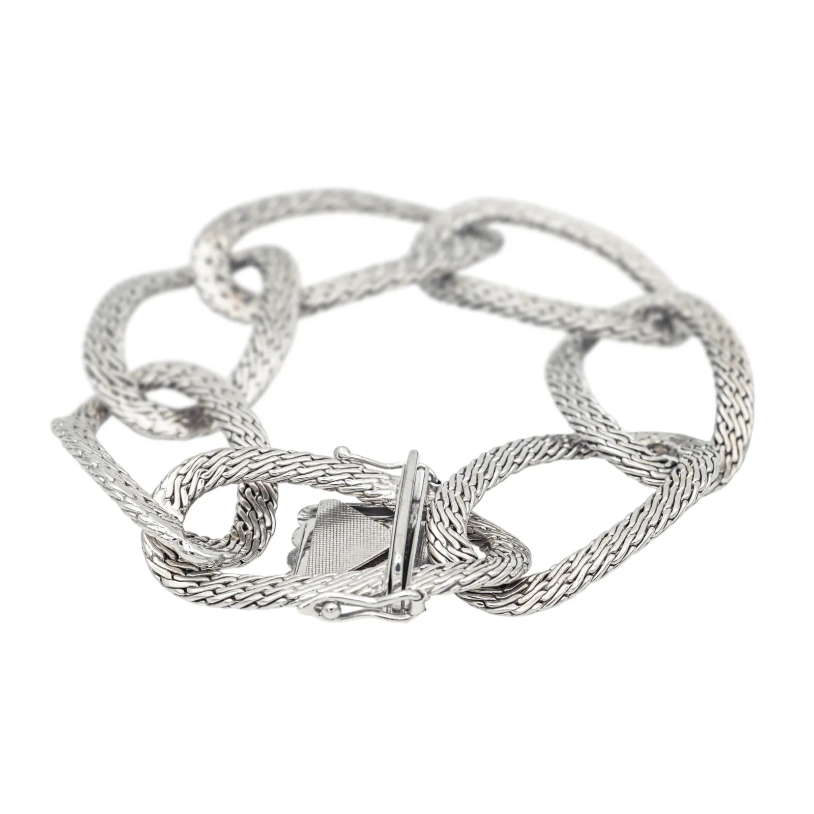 Bracelet à grands maillons ovales en or blanc 18 carats sold by 58 Facettes product image thumbnail 5