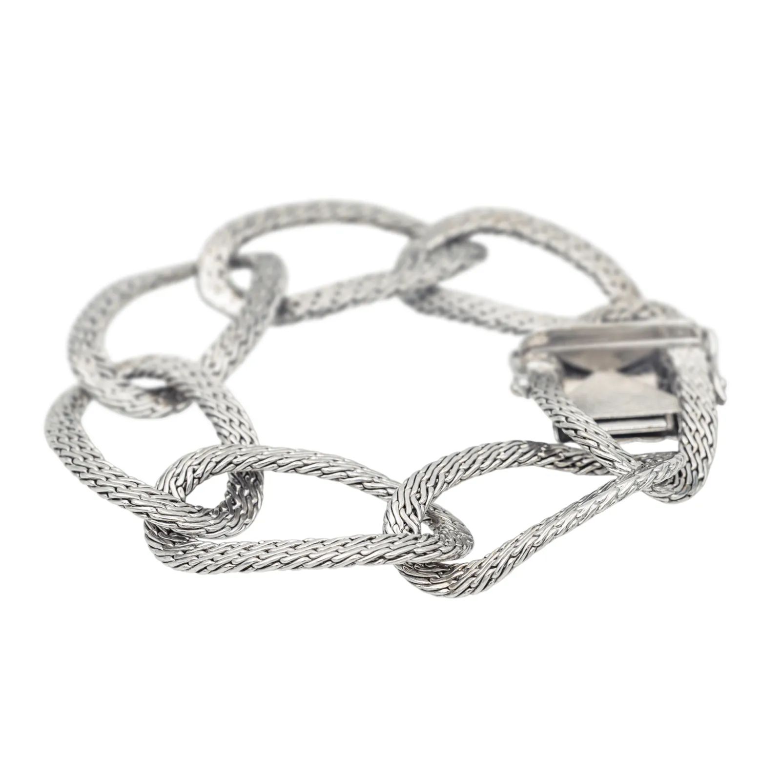 Bracelet à grands maillons ovales en or blanc 18 carats sold by 58 Facettes product image thumbnail 4